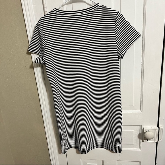 Cabi Captain Shift Dress Nautical Navy Blue White Stripe Medium B - Picture 5 of 7